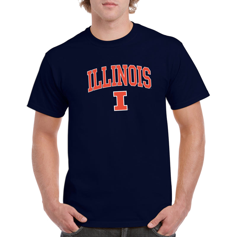 University of Illinois Fighting Illini Arch Logo Cotton T-Shirt - Navy