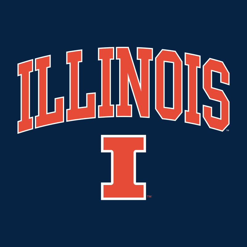 University of Illinois Fighting Illini Arch Logo Cotton Long Sleeve T-Shirt - Navy