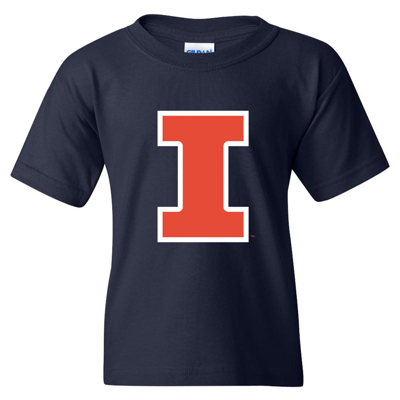 University of Illinois Fighting Illini Primary Logo Cotton Youth T-Shirt - Navy