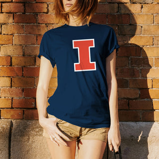 University of Illinois Fighting Illini Primary Logo Cotton T-Shirt - Navy