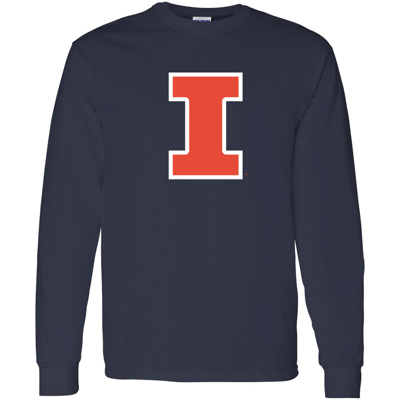 University of Illinois Fighting Illini Primary Logo Cotton Long Sleeve T-Shirt - Navy