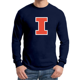 University of Illinois Fighting Illini Primary Logo Cotton Long Sleeve T-Shirt - Navy