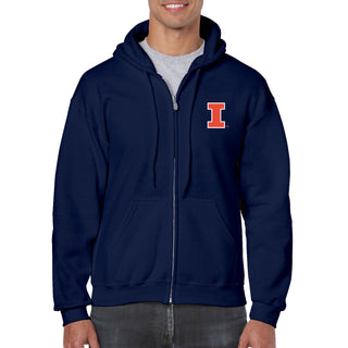 University of Illinois Fighting Illini Primary Logo Full Zip Hoodie - Navy