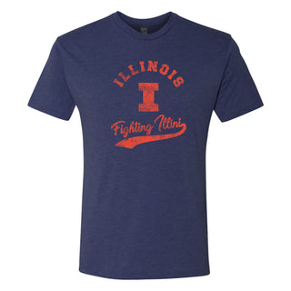 University of Illinois Fighting Illini Retro Script Next Level T-Shirt - Vintage Navy