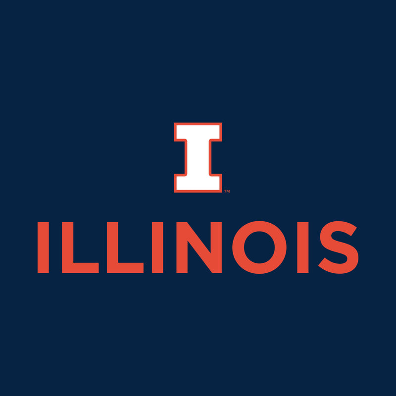 University of Illinois Fighting Illini Institutional Logo Cotton Hoodie - Navy