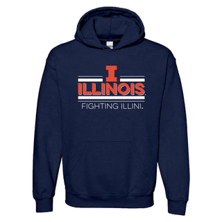 Illinois Fighting Illini Double Bar Logo Hoodie Navy