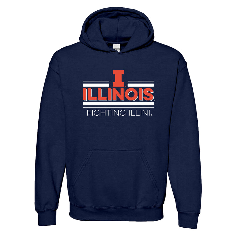 Illinois Fighting Illini Double Bar Logo Hoodie - Navy