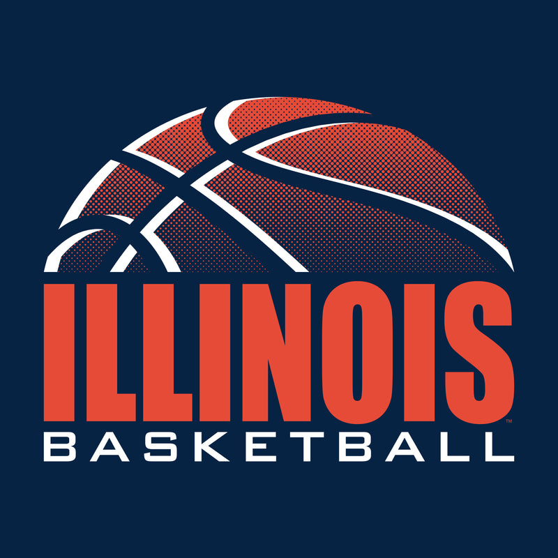 Illinois Fighting Illini Basketball Shadow Cotton T-Shirt - Navy
