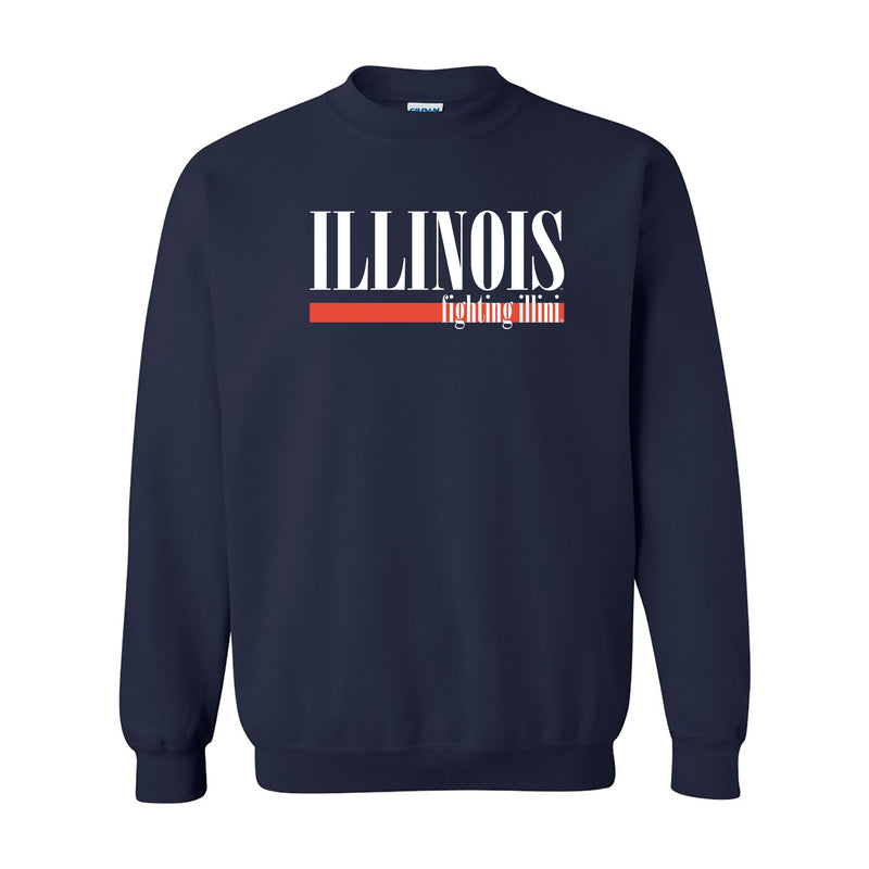 University of Illinois Fighting Illini Boldline Basic Cotton Crewneck Sweatshirt - Navy