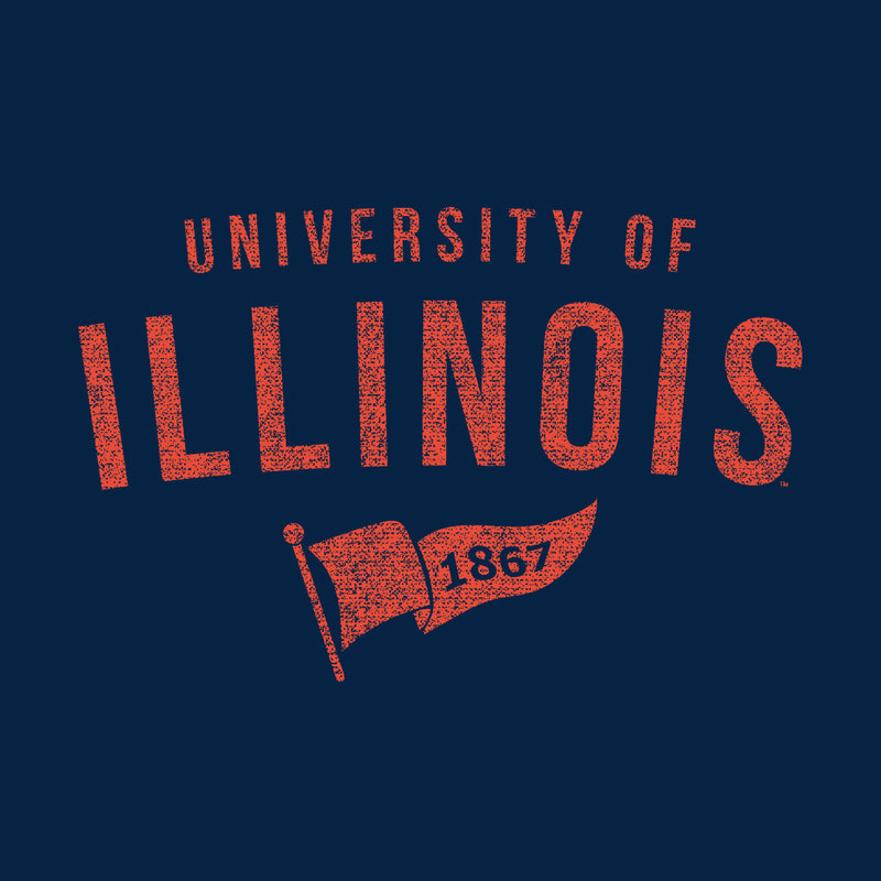University of Illinois Fighting Illini 1867 Banner Canvas Short Sleeve Triblend T-Shirt - Solid Navy