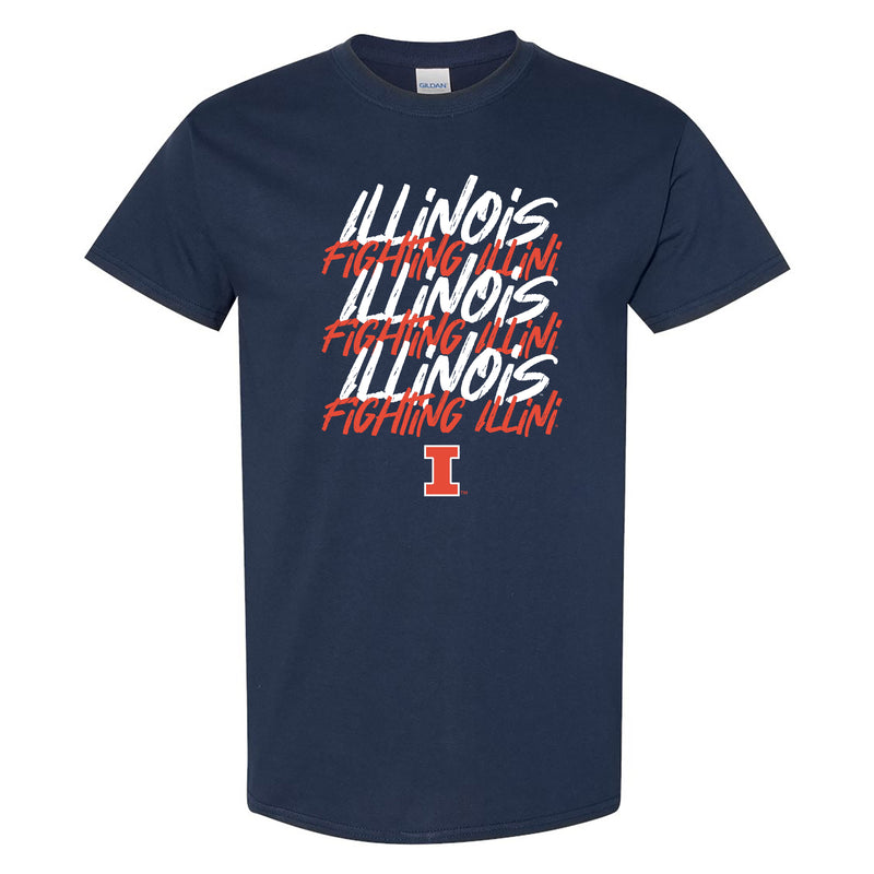 Illinois Marker Repeat T-Shirt - Navy