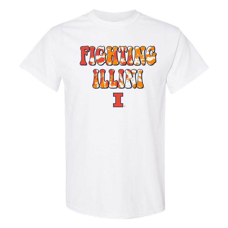 Illinois Tie Dye Type T-Shirt - White