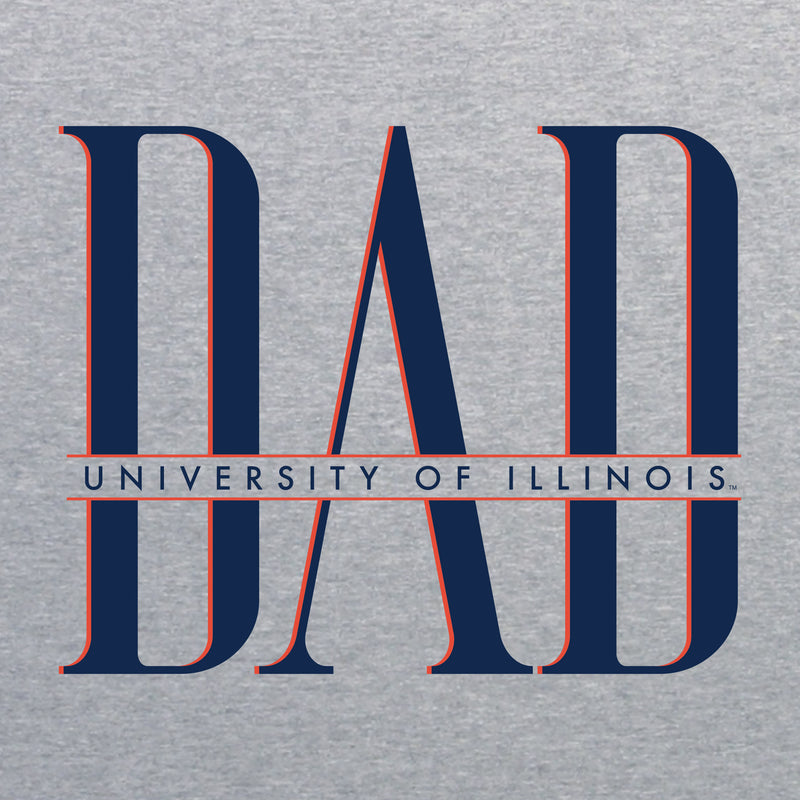 Illinois Classic Dad T-Shirt - Sport Grey