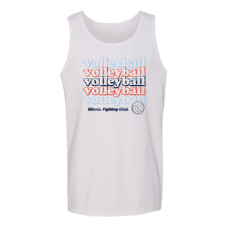 Illinois Fighting Illini Volleyball Repeat Tank Top - White