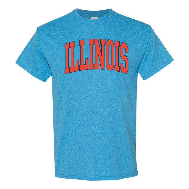 University of Illinois Fighting Illini Mega Arch T-Shirt - Heather Sapphire