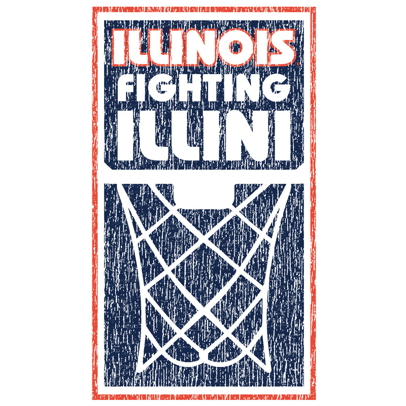 Illinois Fighting Illini Basketball Net Block T Shirt - White