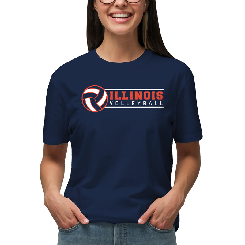 Illinois Fighting Illini Volleyball Spotlight T Shirt - Navy