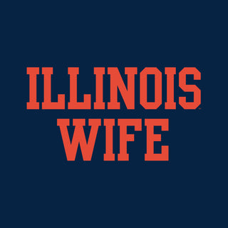 Illinois Fighting Illini Basic Block Wife Women's T Shirt - Navy