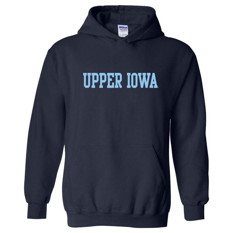Upper Iowa University Peacocks Basic Block Heavy Blend Hooded Sweatshirt - Navy