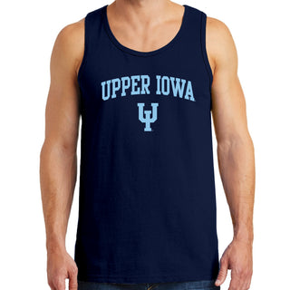 Upper Iowa University Peacocks Arch Logo Heavy Cotton Tank Top - Navy