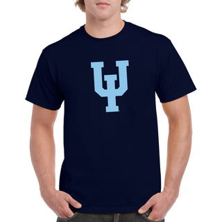 Upper Iowa University Peacocks Primary Logo Basic Cotton Short Sleeve T Shirt - Navy