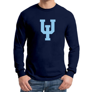 Upper Iowa University Peacocks Primary Logo Basic Cotton Long Sleeve T Shirt - Navy