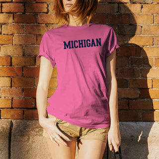 University of Michigan Wolverines Basic Block T-Shirt - Azalea