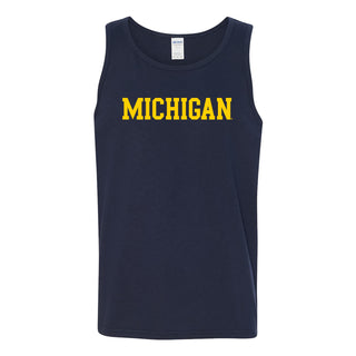 University of Michigan Wolverines Basic Block Tank Top - Navy