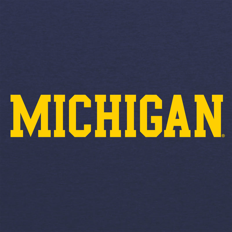 Basic Block University of Michigan Next Level Apparel Triblend T Shirt - Vintage Navy