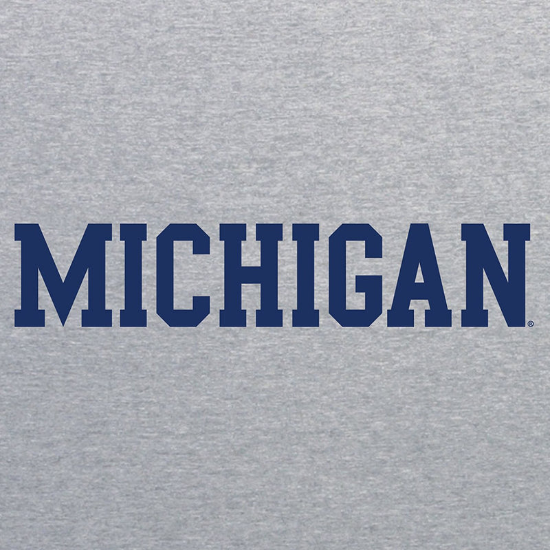 Michigan Wolverines Basic Block Crewneck Sweatshirt - Sport Grey