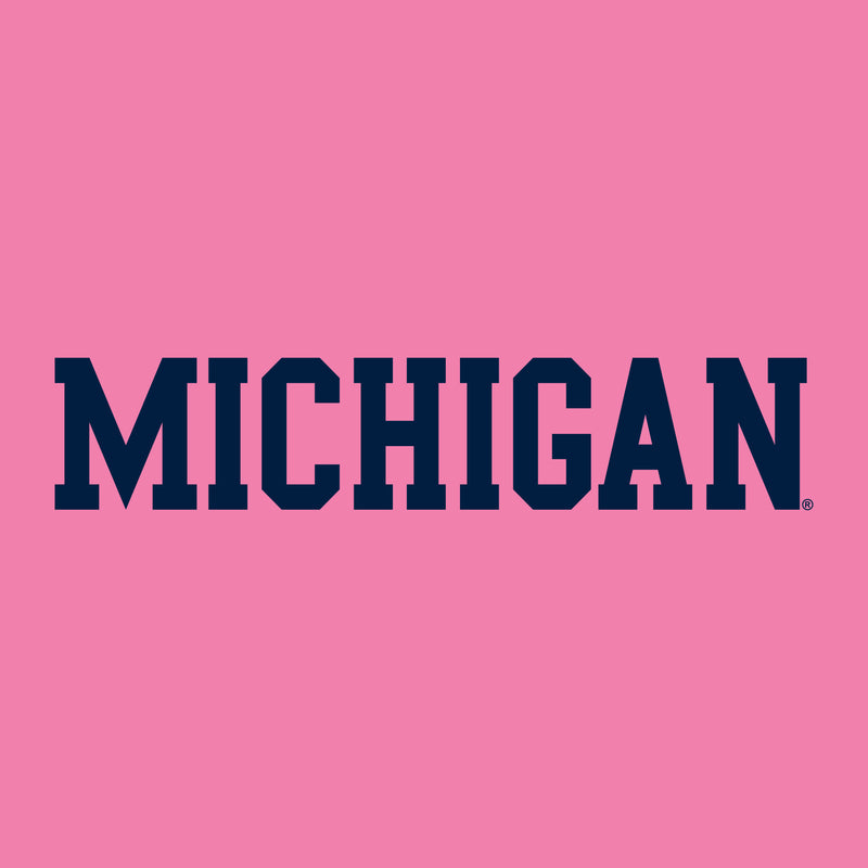 University of Michigan Wolverines Basic Block Womens T-Shirt - Azalea