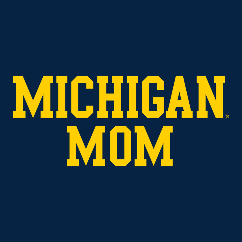 Michigan Basic Block Mom Short Sleeve T-Shirt - Navy