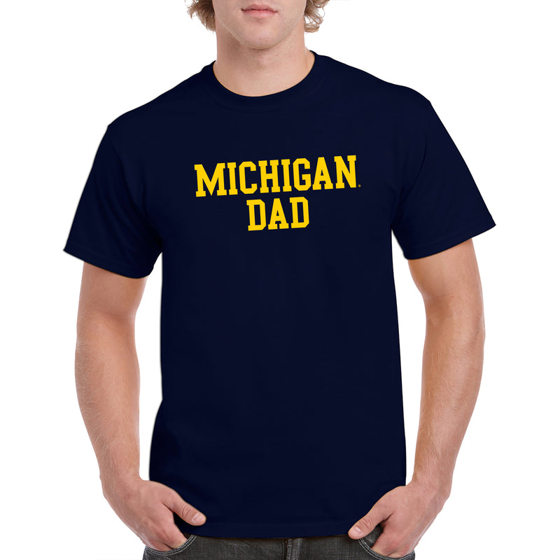 University of Michigan Wolverines Basic Block Dad T-Shirt - Navy