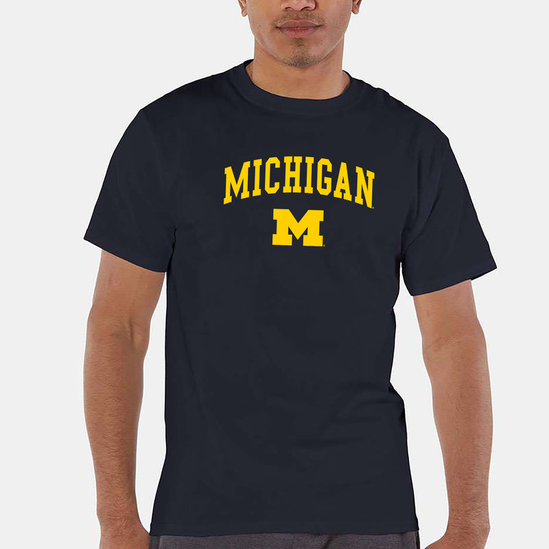 Michigan Arch Logo Champion SS T-Shirt - Navy