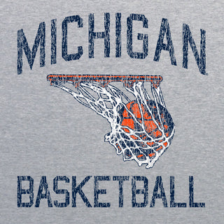 University of Michigan Wolverines Retro Faded Basketball Tank Top - Sport Grey