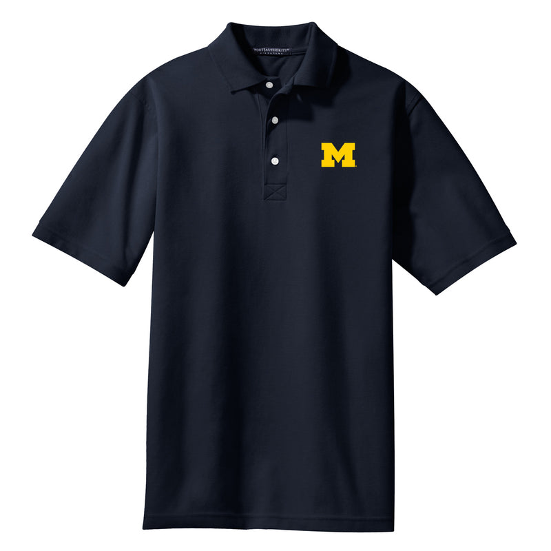 Michigan Wolverines Primary Logo Rapid Dry Polo - Classic Navy