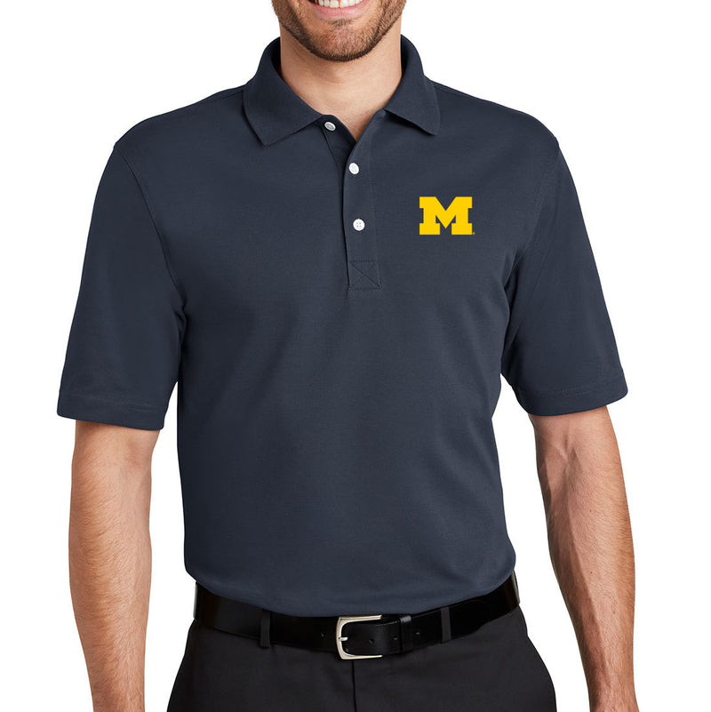 Michigan Wolverines Primary Logo Rapid Dry Polo - Classic Navy