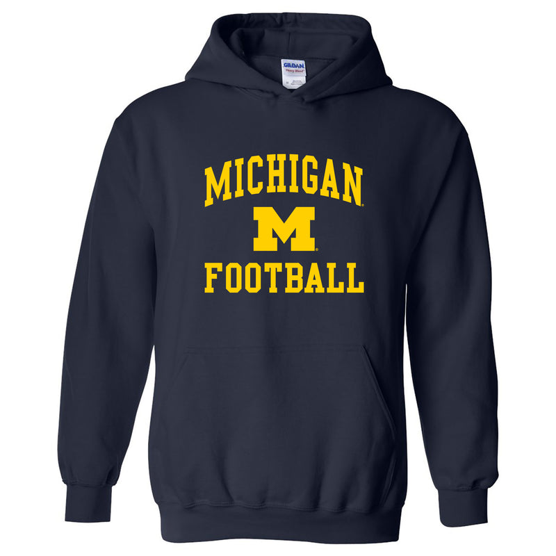 University of Michigan Wolverines Arch Logo Football Hoodie - Navy