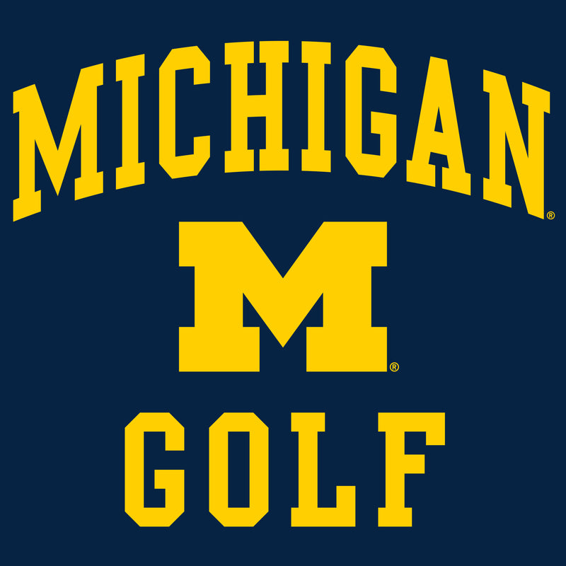 University of Michigan Wolverines Arch Logo Golf Long Sleeve - Navy