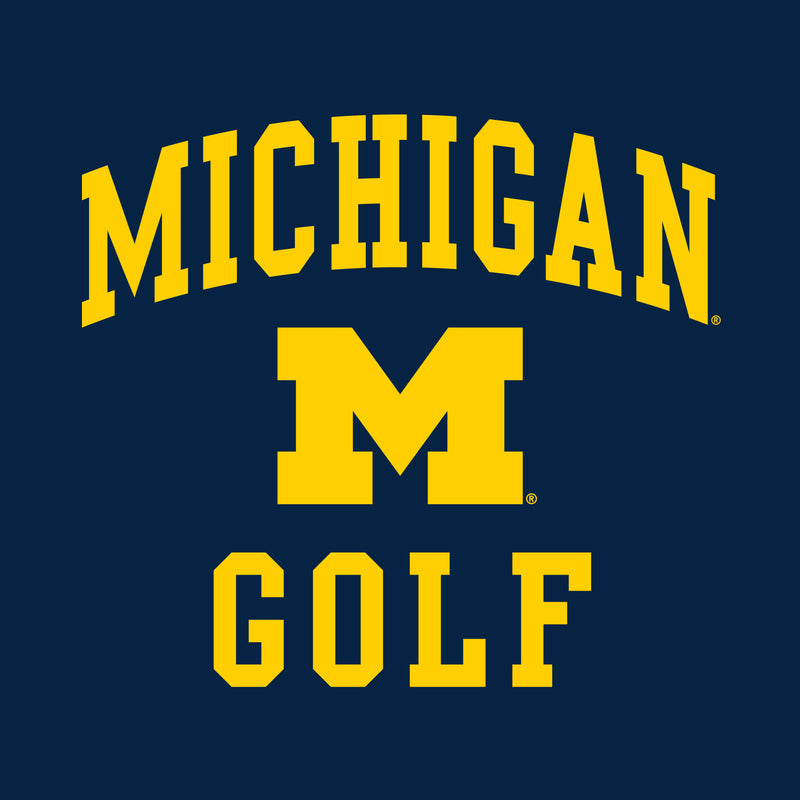 Arch Logo Golf University of Michigan Basic Cotton Short Sleeve T Shirt - Navy