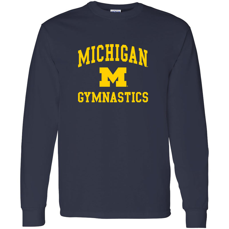 University of Michigan Wolverines Arch Logo Gymnastics Long Sleeve - Navy