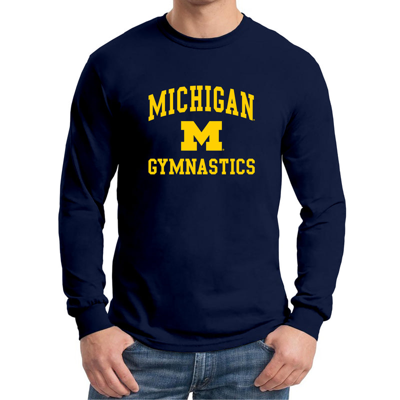 University of Michigan Wolverines Arch Logo Gymnastics Long Sleeve - Navy