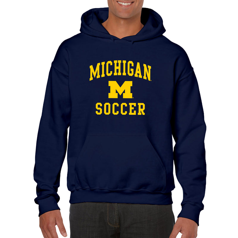 University of Michigan Wolverines Arch Logo Soccer Hoodie - Navy