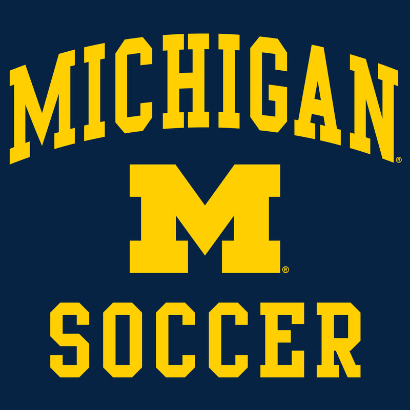 University of Michigan Wolverines Arch Logo Soccer Long Sleeve - Navy