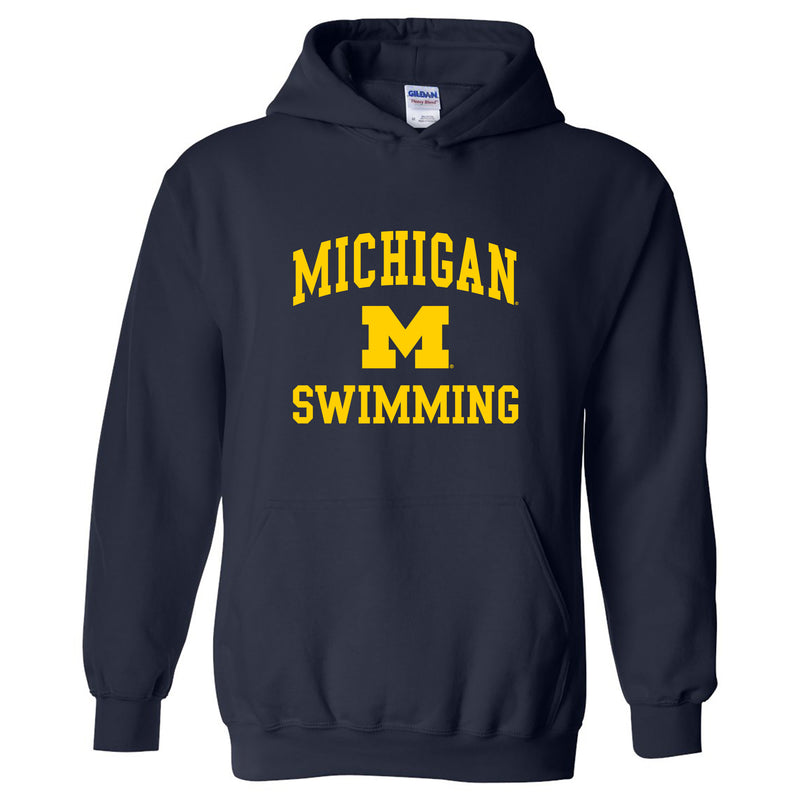 University of Michigan Wolverines Arch Logo Swimming Hoodie - Navy