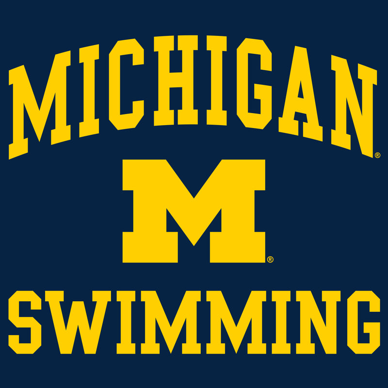 University of Michigan Wolverines Arch Logo Swimming Hoodie - Navy