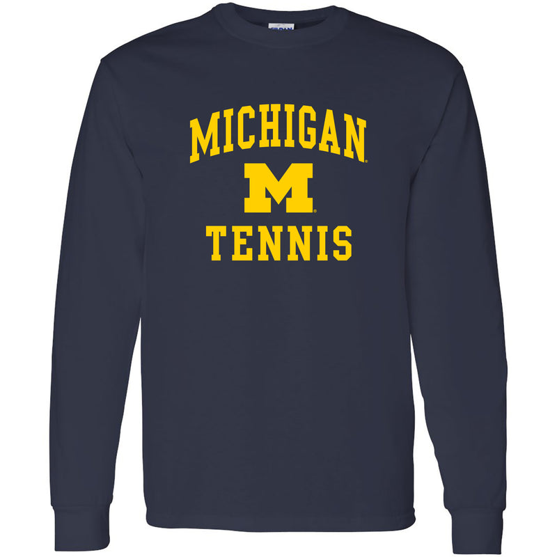 University of Michigan Wolverines Arch Logo Tennis Long Sleeve - Navy