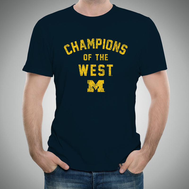 Champions of the West University of Michigan Basic Cotton Short Sleeve T Shirt - Midnight Navy