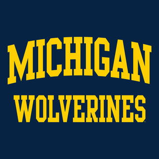 Front Back Print University of Michigan Heavy Blend Hoodie - Navy