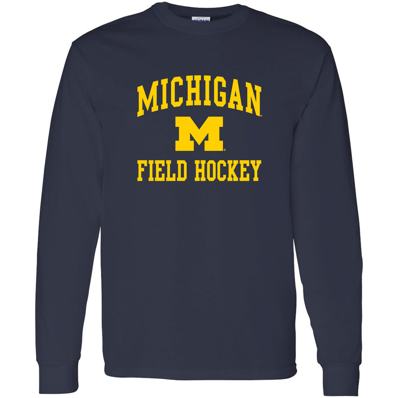 University of Michigan Wolverines Arch Logo Field Hockey Long Sleeve - Navy
